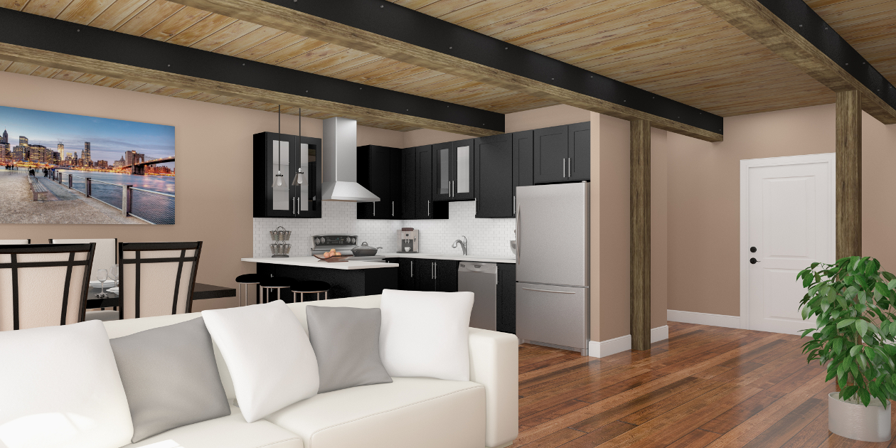 'Kitchen Rendering (Black Option)
